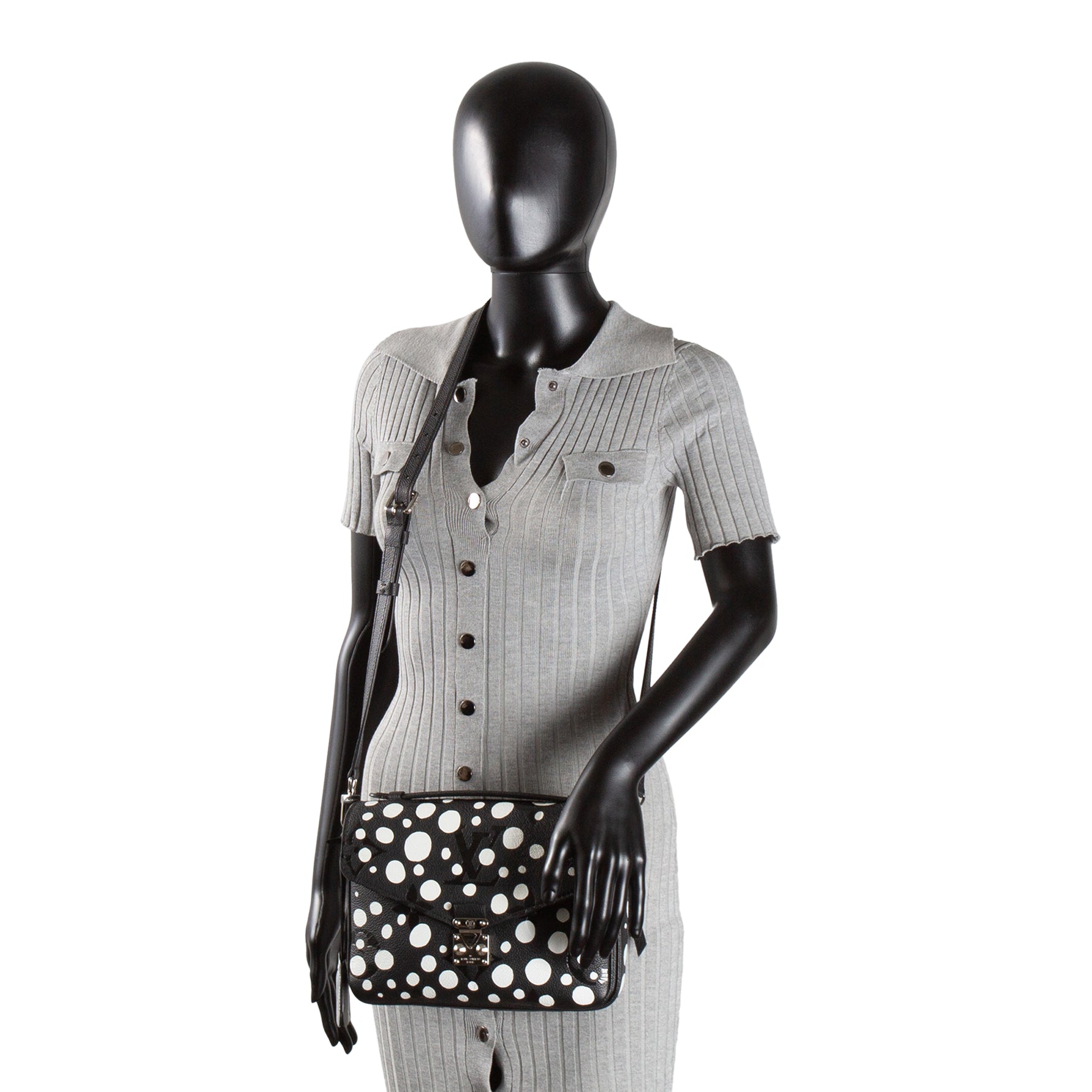 LOUIS VUITTON x Yayoi Kusama Limited Edition Infinity Dots Pochette Metis Shoulder Bag - Black