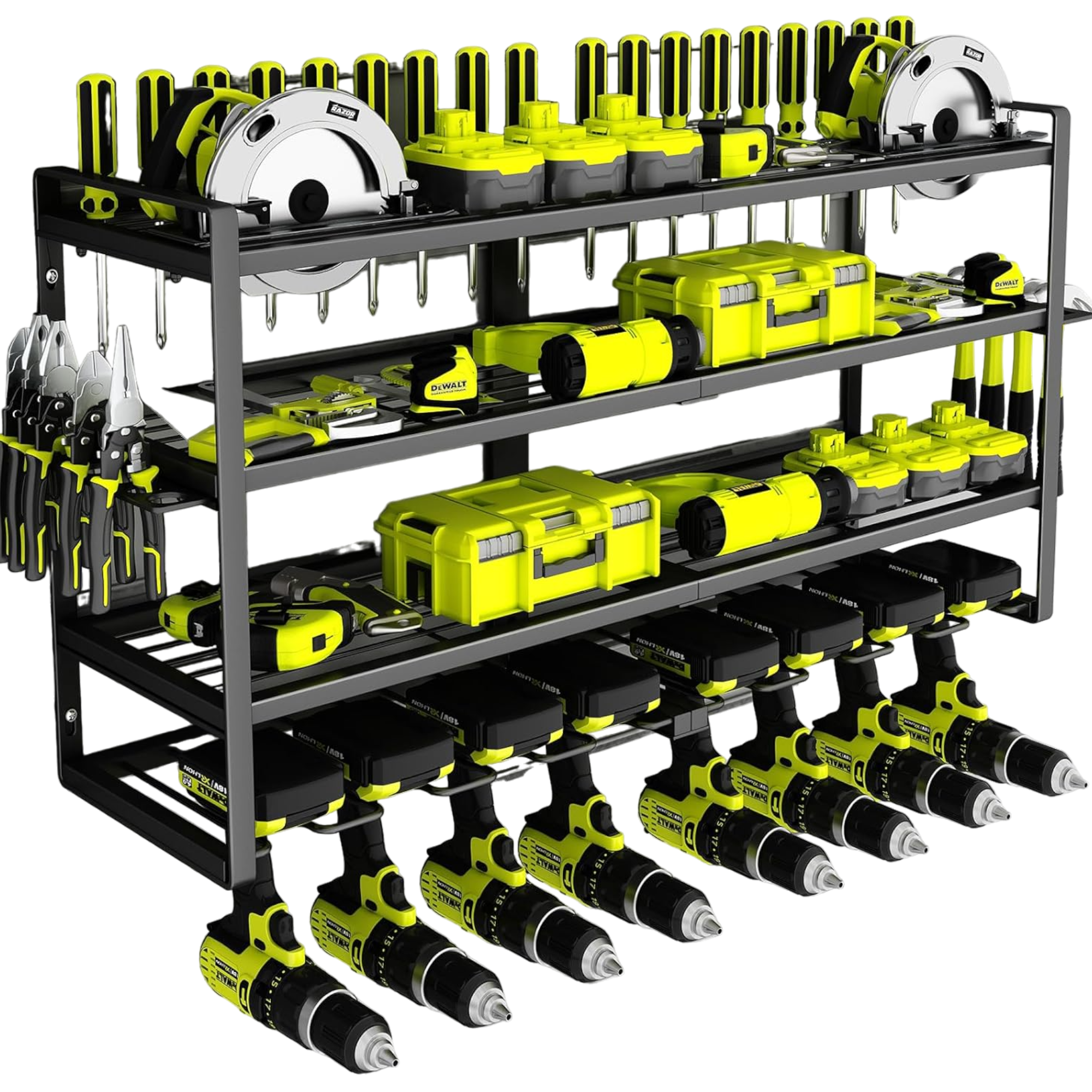 Power Tool Organizer-8 Drill Holder Wall Mount
