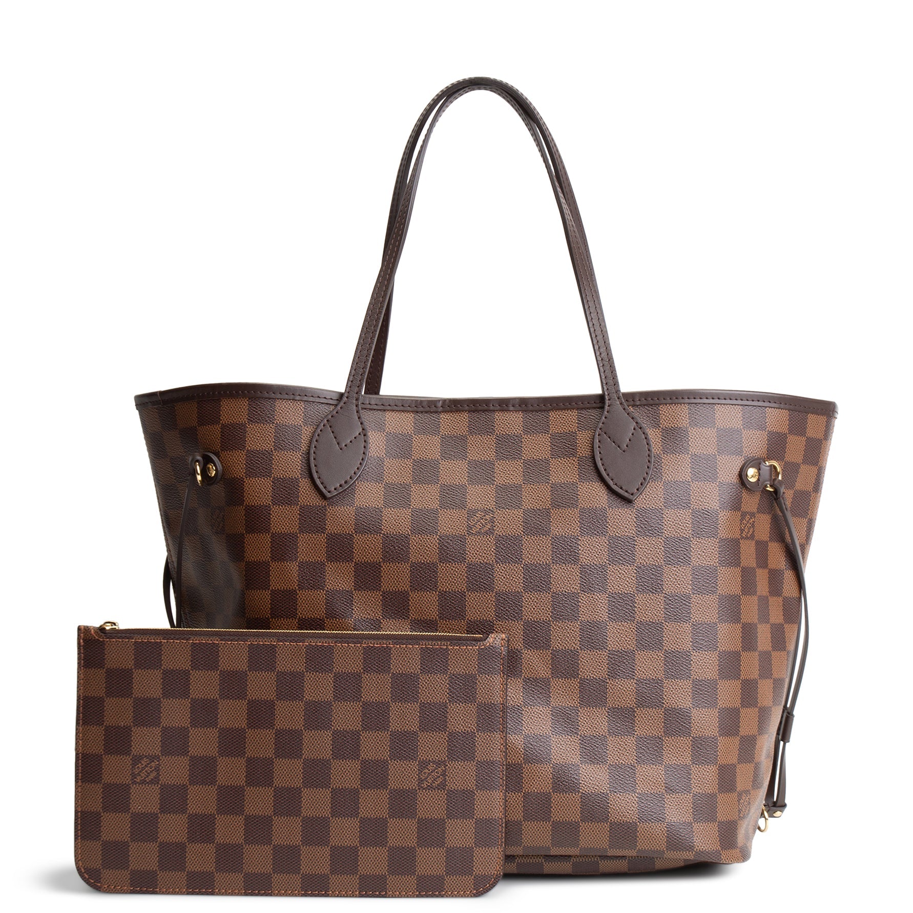 LOUIS VUITTON Damier Ebene Neverfull MM w/ pouch OUTLET FINAL SALE