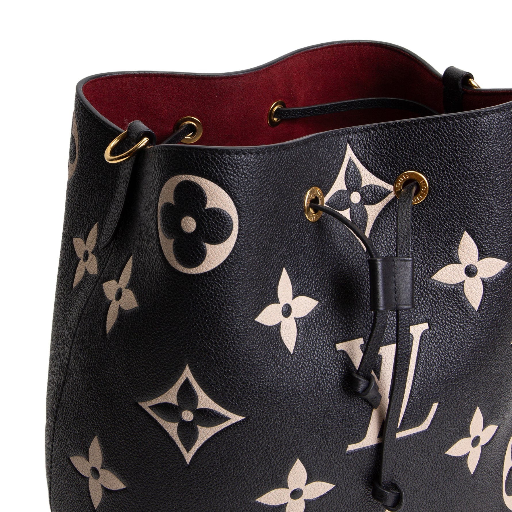 LOUIS VUITTON Bicolor Empreinte Neonoe MM - Black/Beige