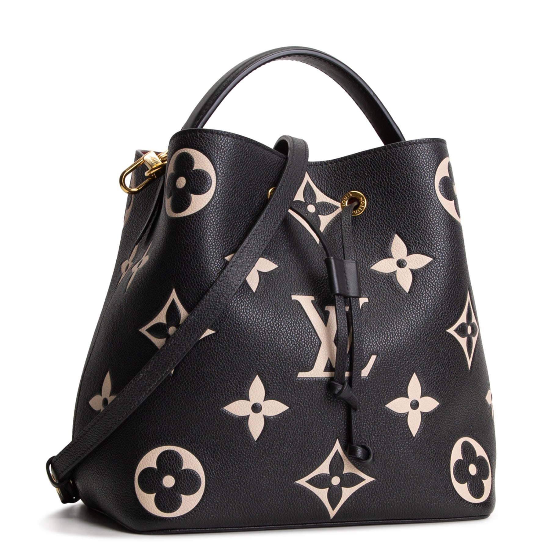 LOUIS VUITTON Bicolor Empreinte Neonoe MM - Black/Beige
