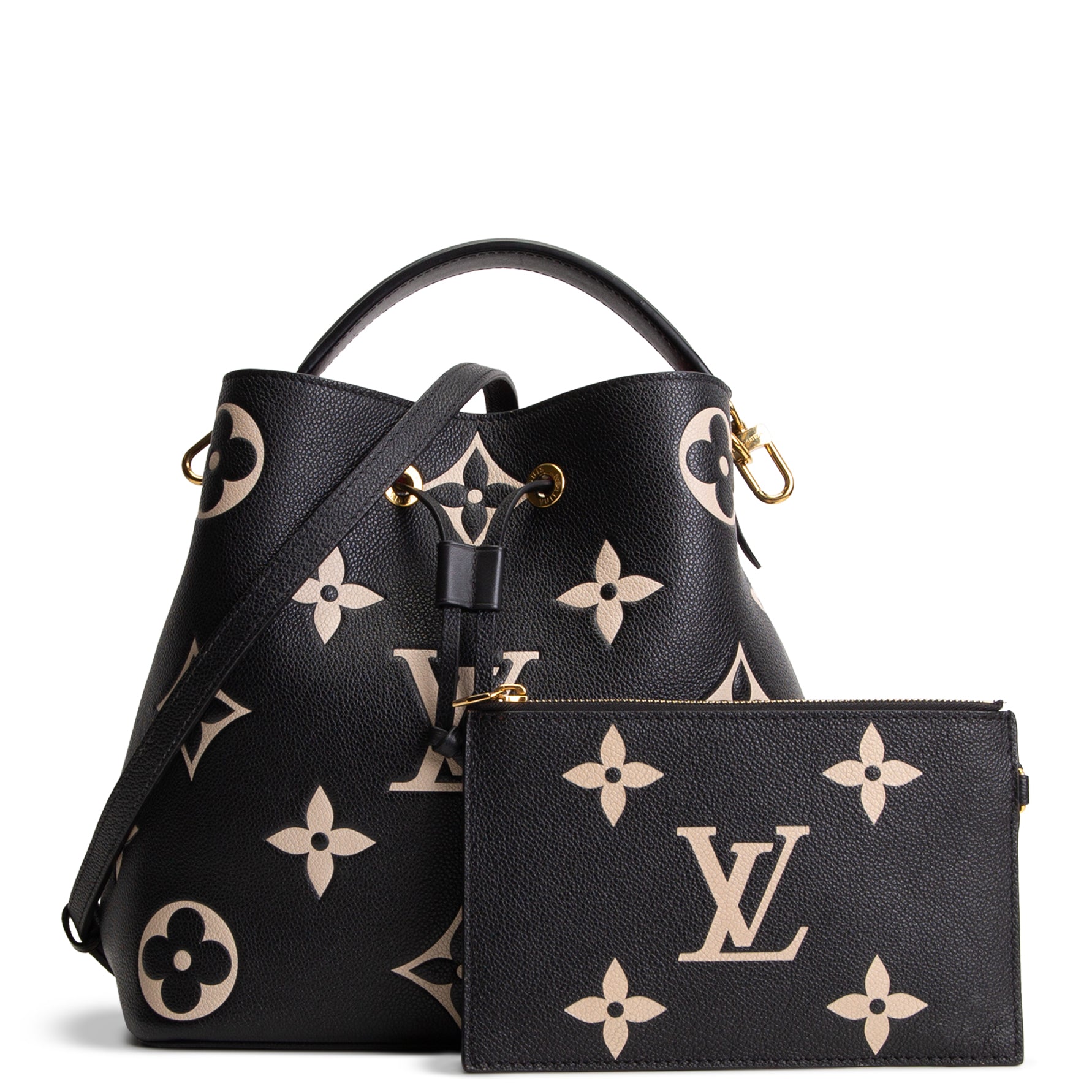 LOUIS VUITTON Bicolor Empreinte Neonoe MM - Black/Beige