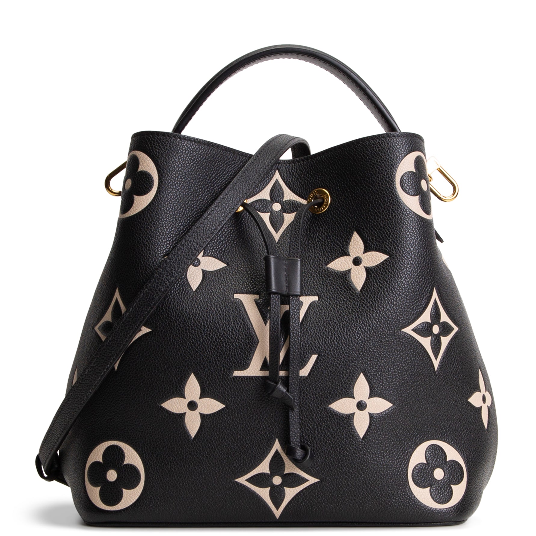 LOUIS VUITTON Bicolor Empreinte Neonoe MM - Black/Beige