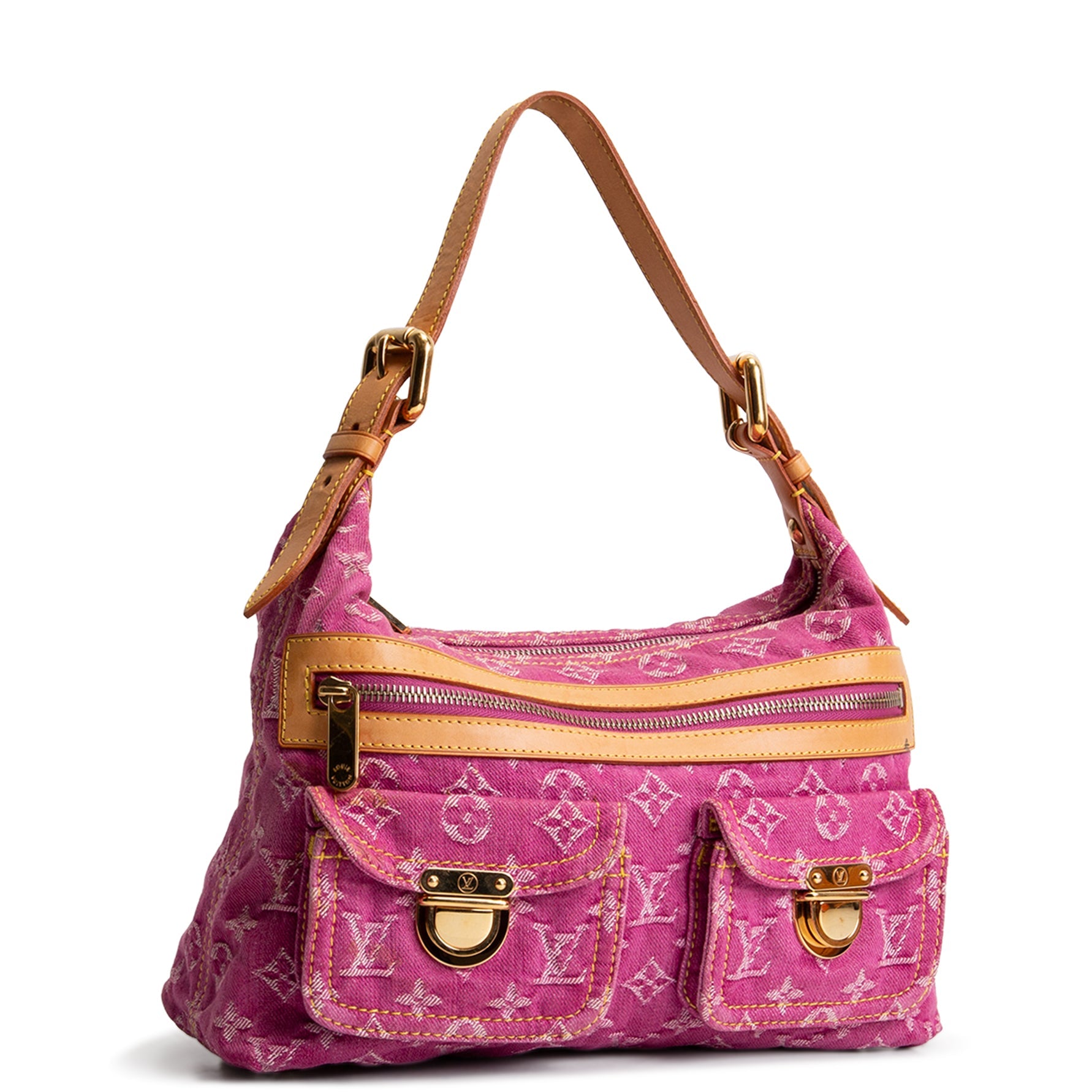 LOUIS VUITTON Vintage Monogram Denim Baggy PM - Pink