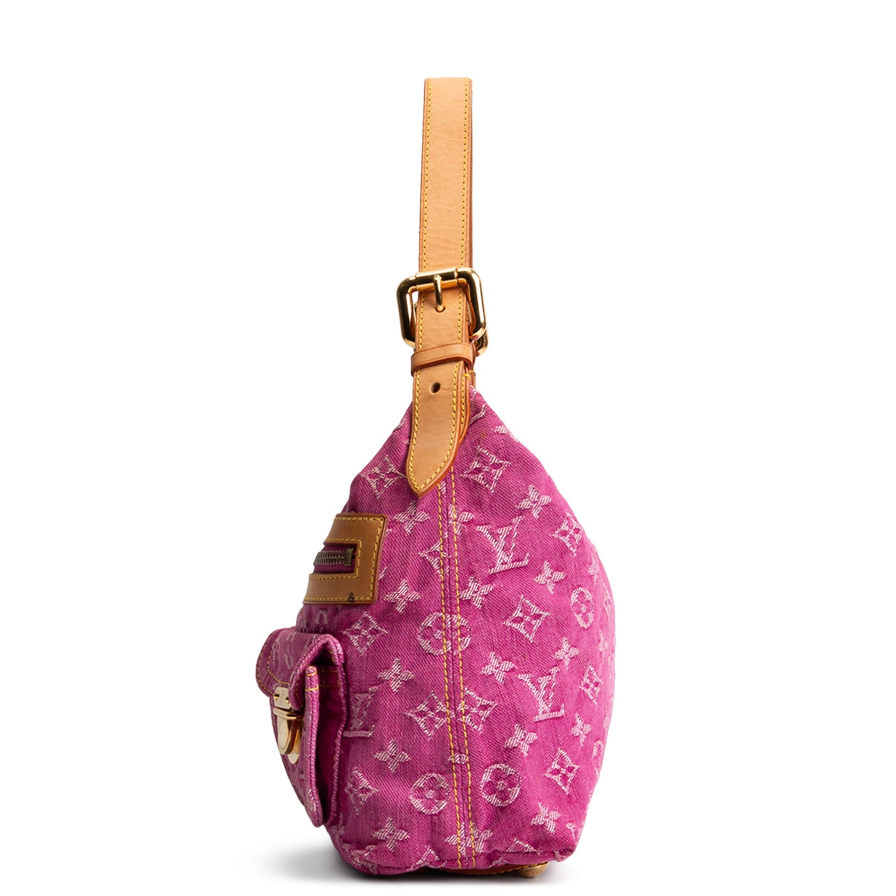 LOUIS VUITTON Vintage Monogram Denim Baggy PM - Pink