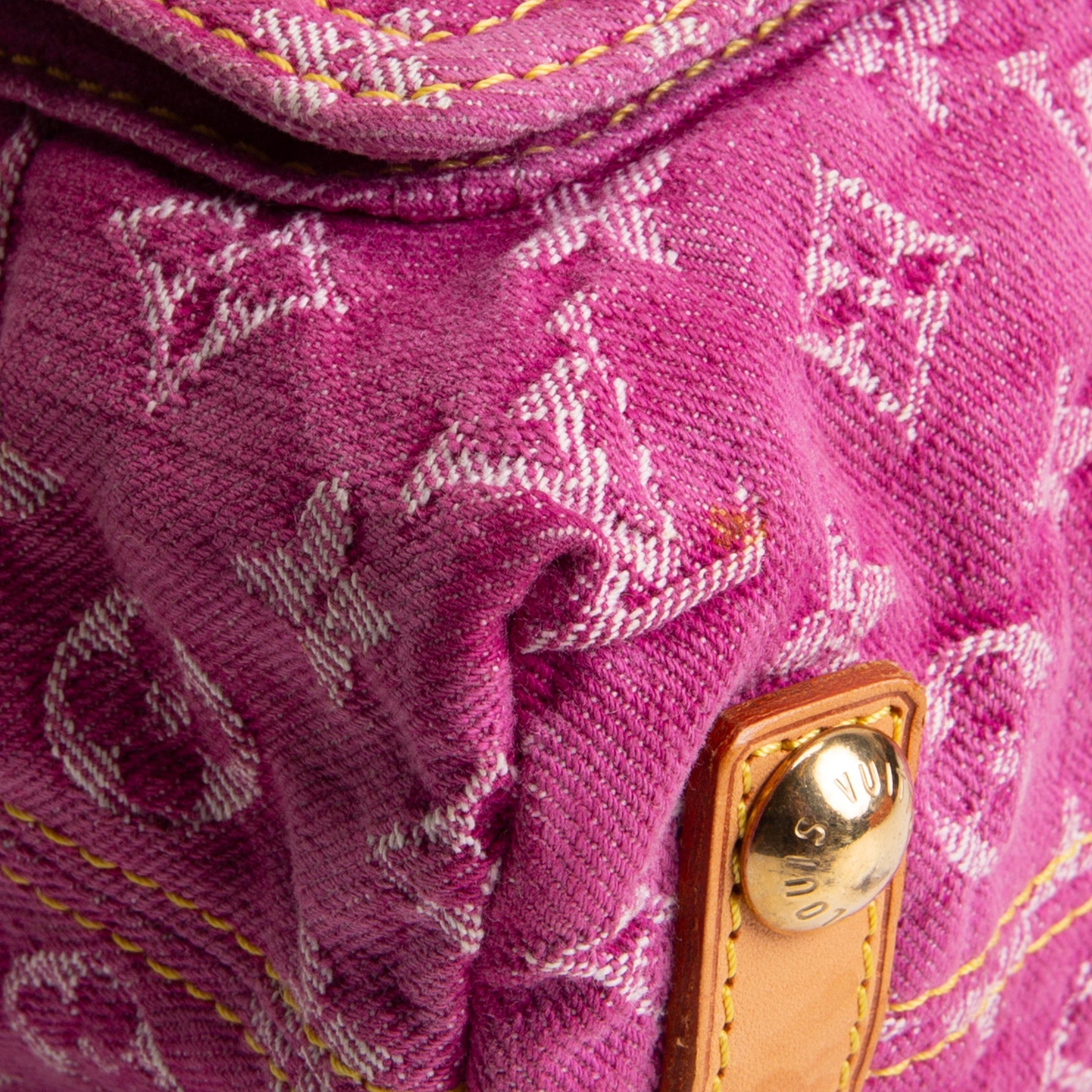 LOUIS VUITTON Vintage Monogram Denim Baggy PM - Pink