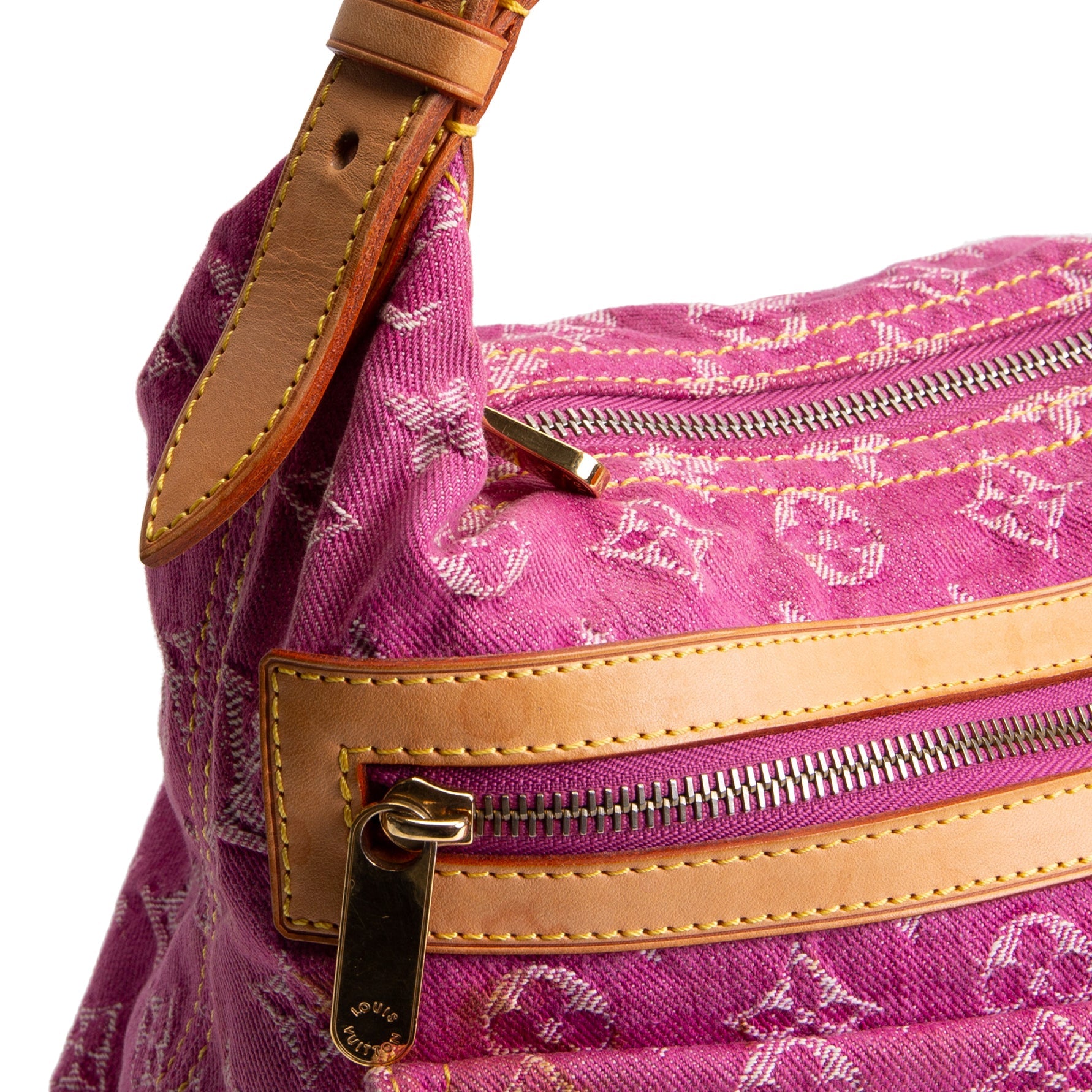LOUIS VUITTON Vintage Monogram Denim Baggy PM - Pink