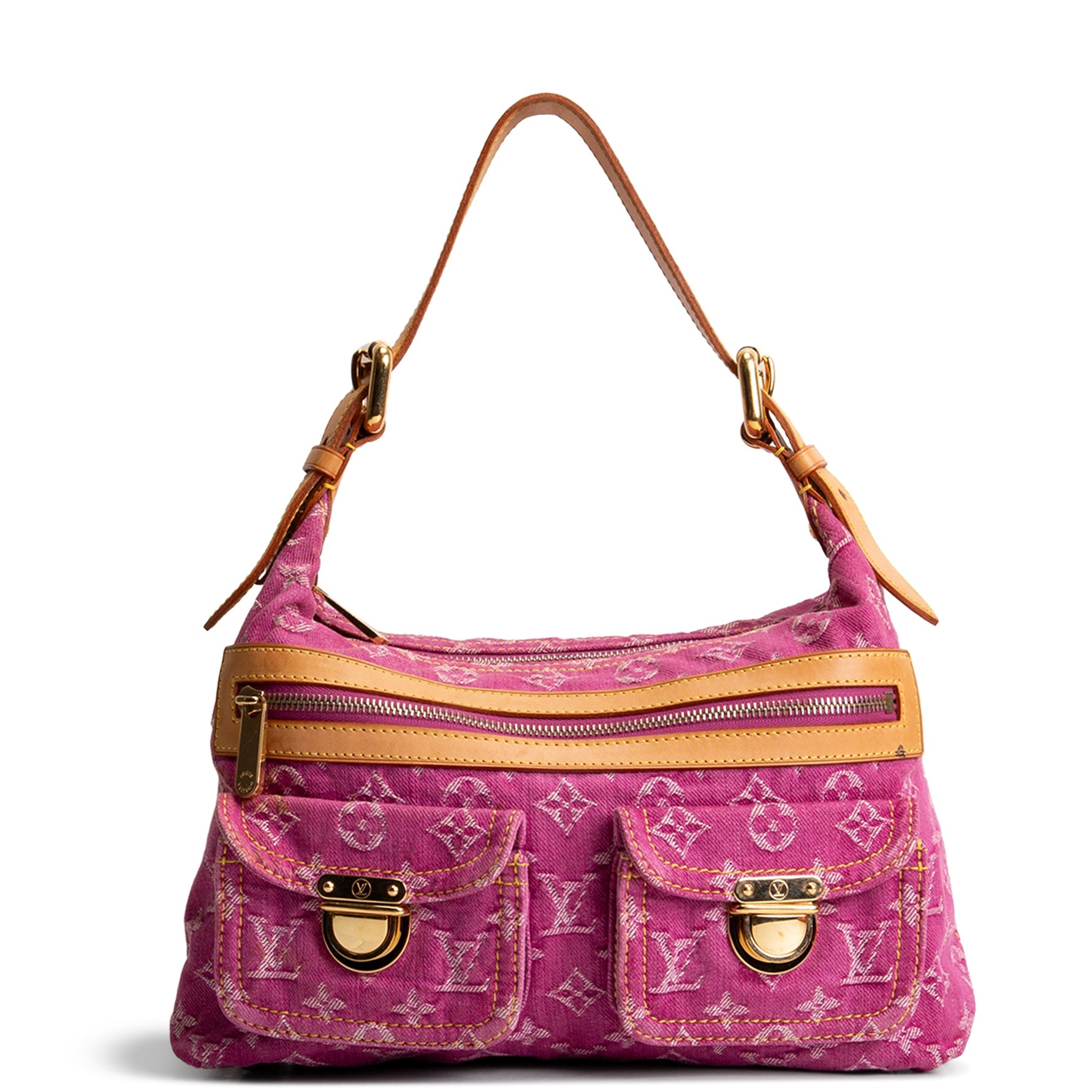 LOUIS VUITTON Vintage Monogram Denim Baggy PM - Pink