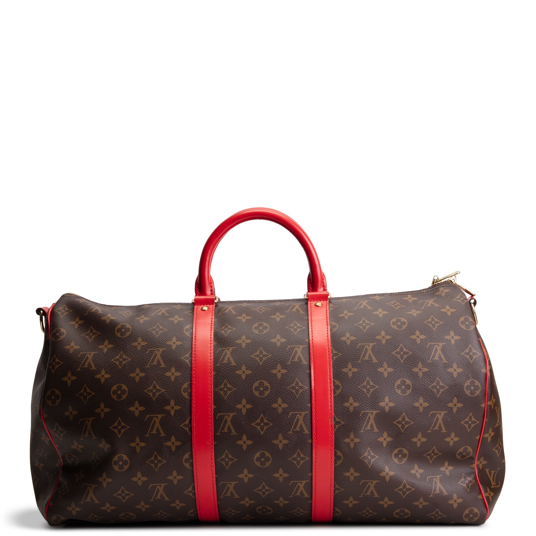 LOUIS VUITTON Keepall Bandouliere 50 Monogram w/ Red