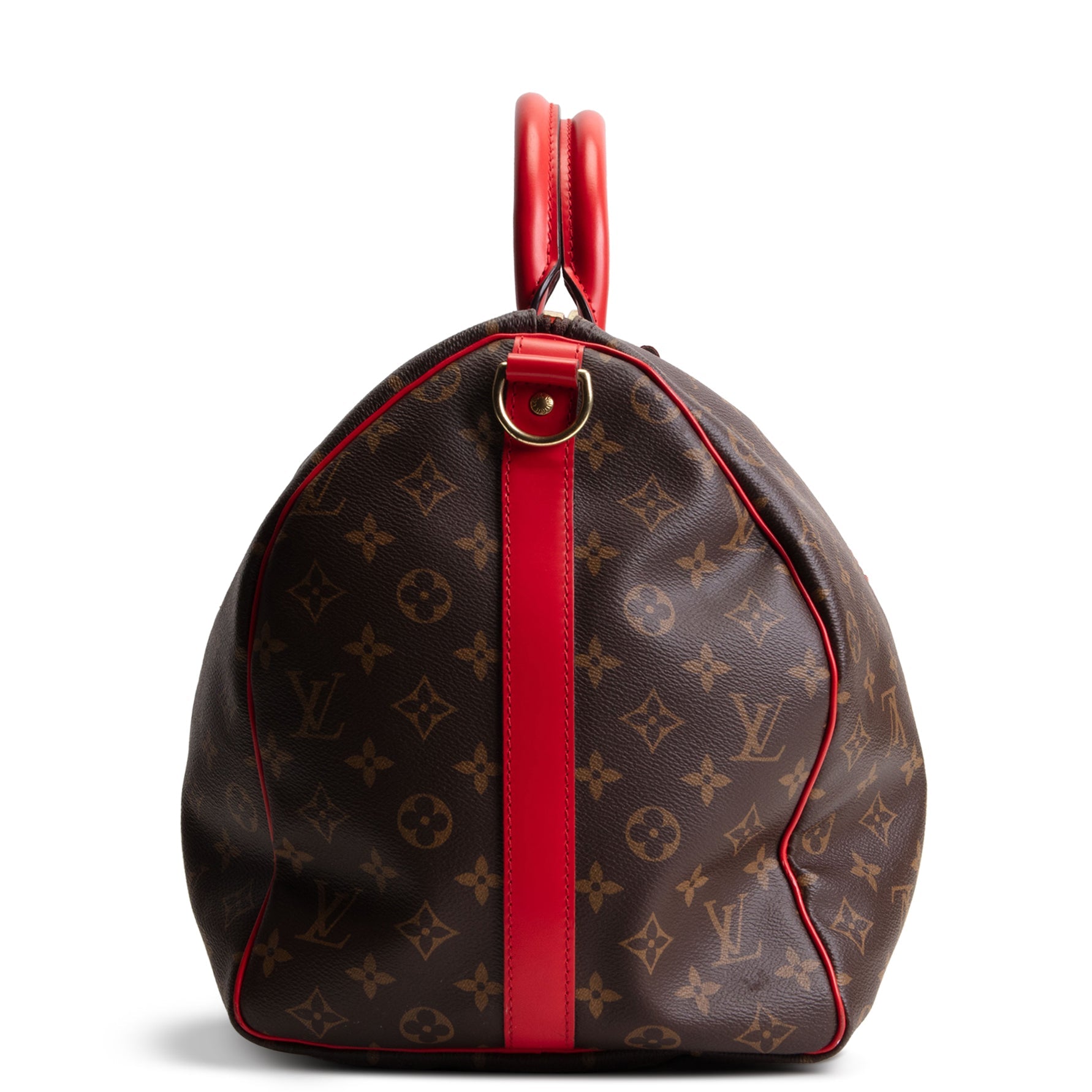 LOUIS VUITTON Keepall Bandouliere 50 Monogram w/ Red