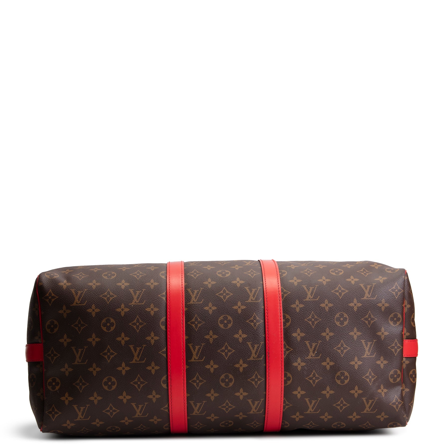 LOUIS VUITTON Keepall Bandouliere 50 Monogram w/ Red