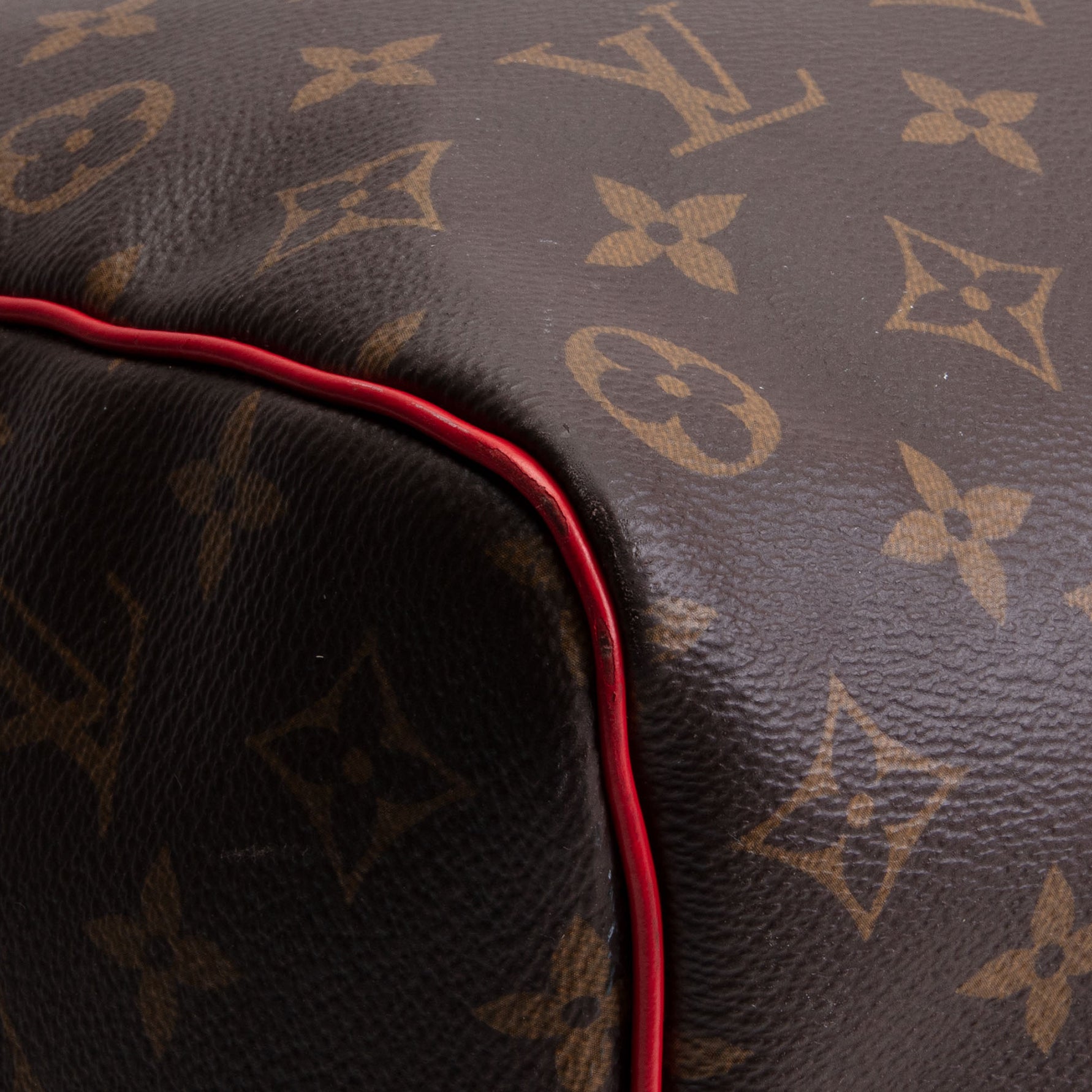 LOUIS VUITTON Keepall Bandouliere 50 Monogram w/ Red