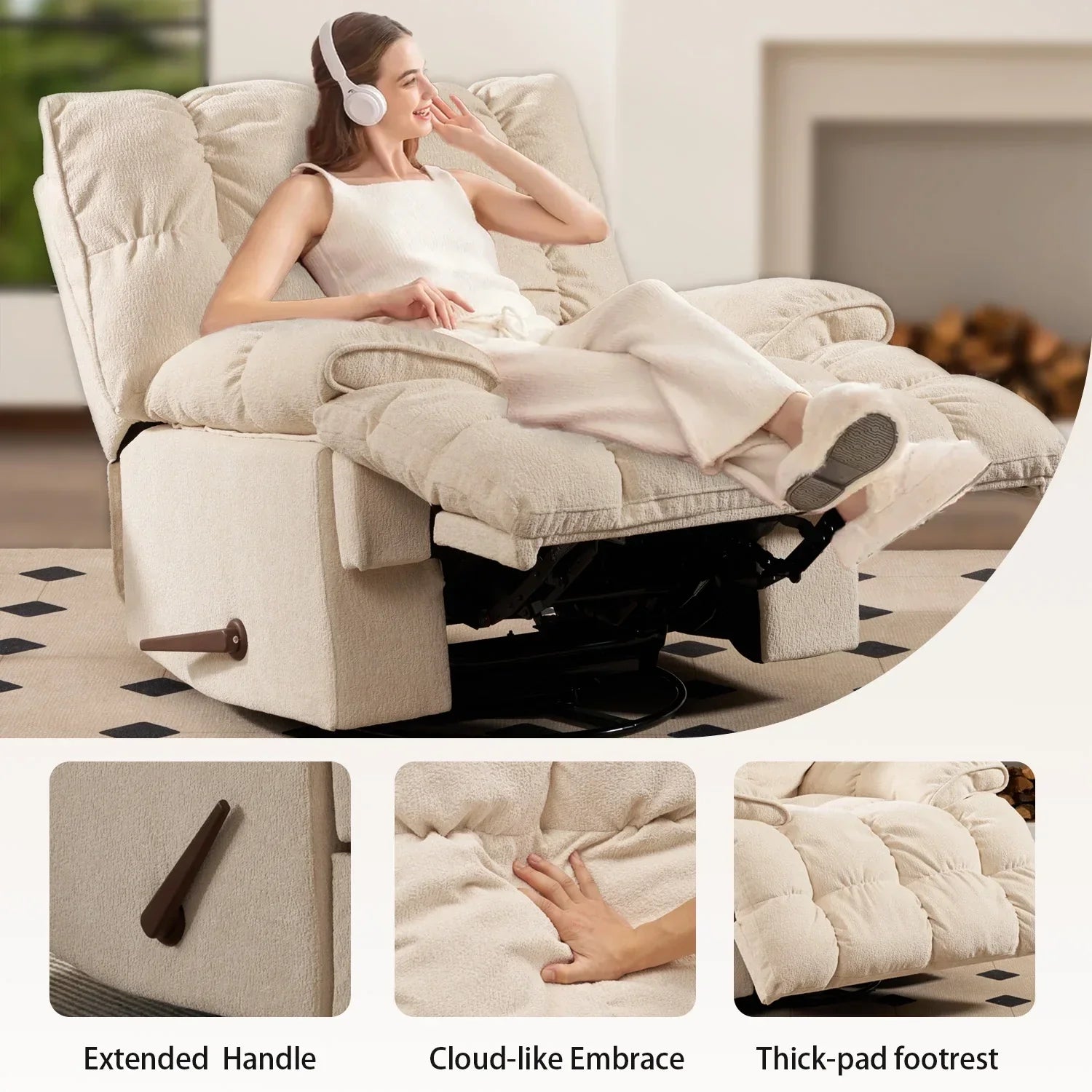 Oversized Rocking Recliner Chair