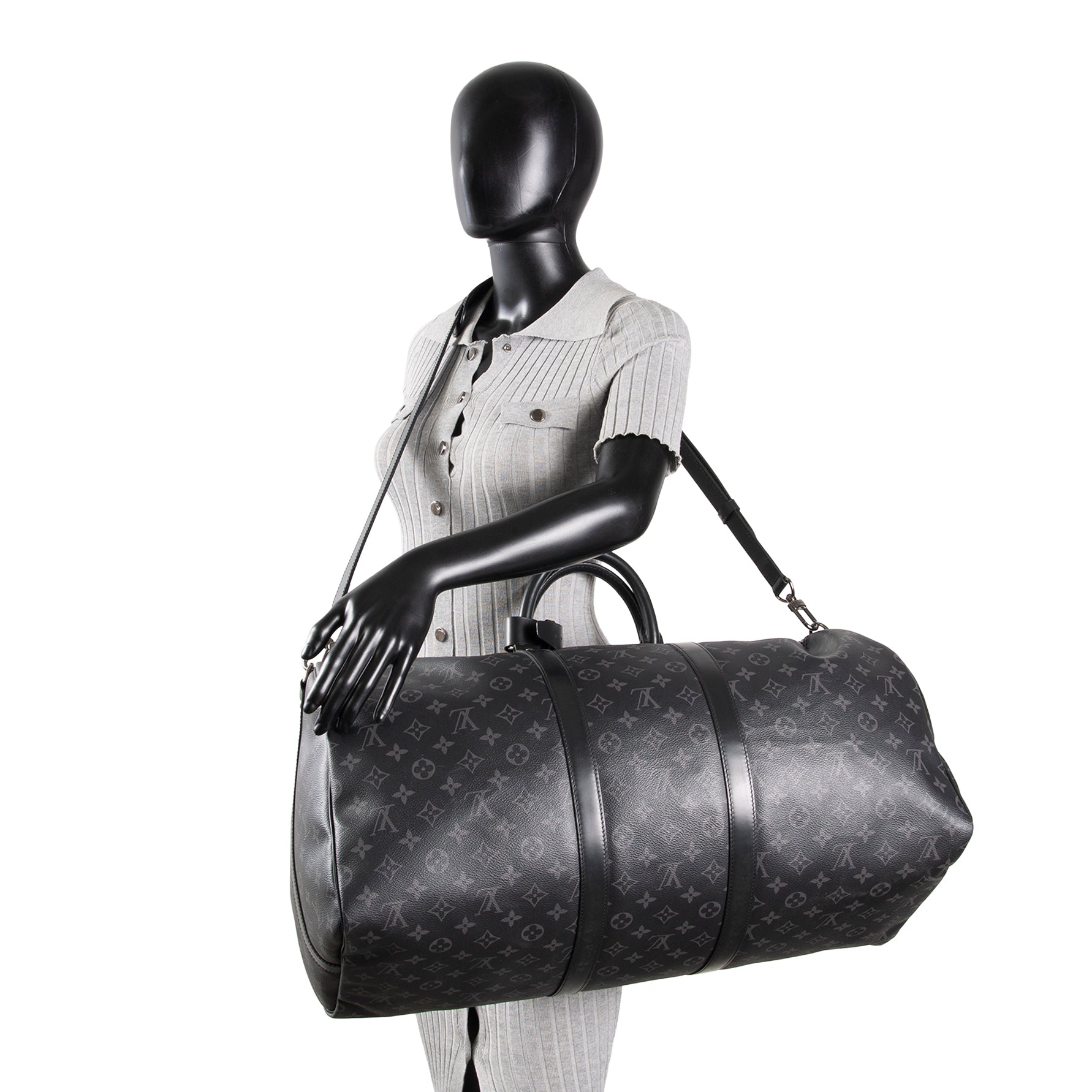 LOUIS VUITTON Keepall Bandouliere Monogram Eclipse 55