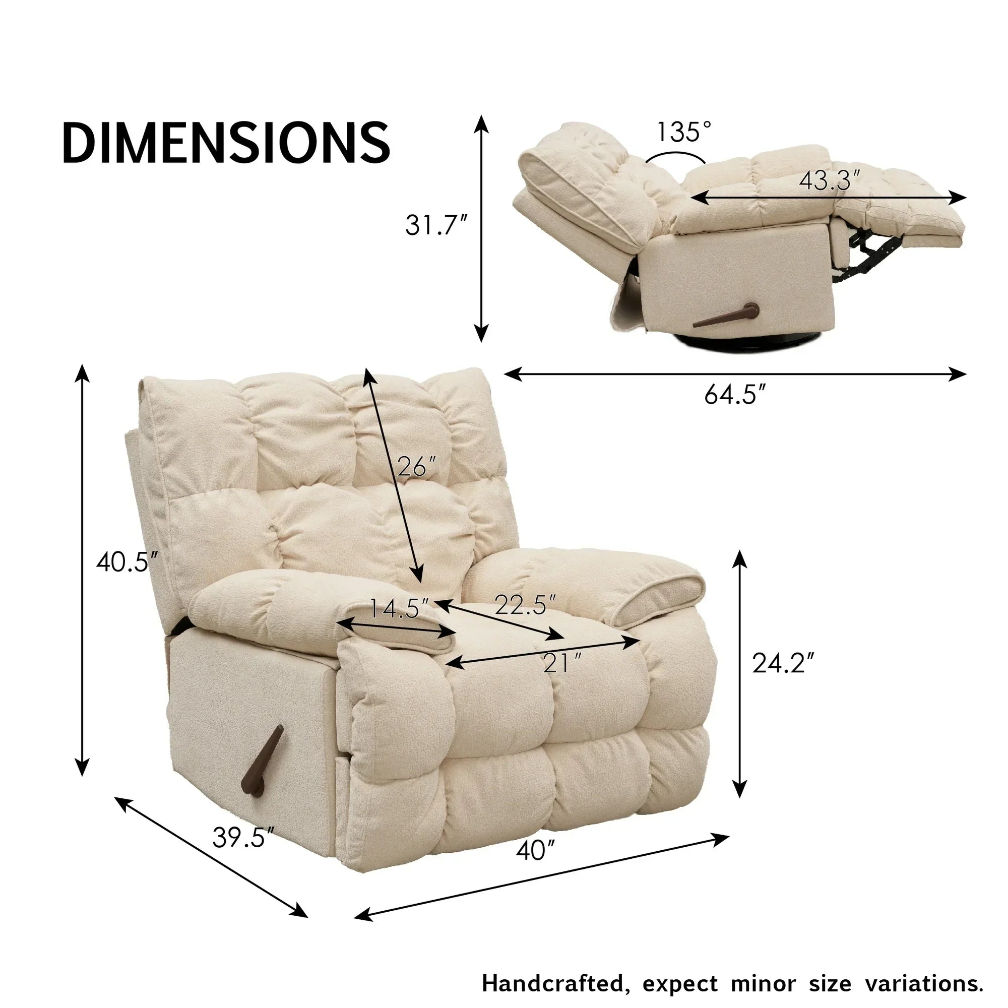 Oversized Rocking Recliner Chair