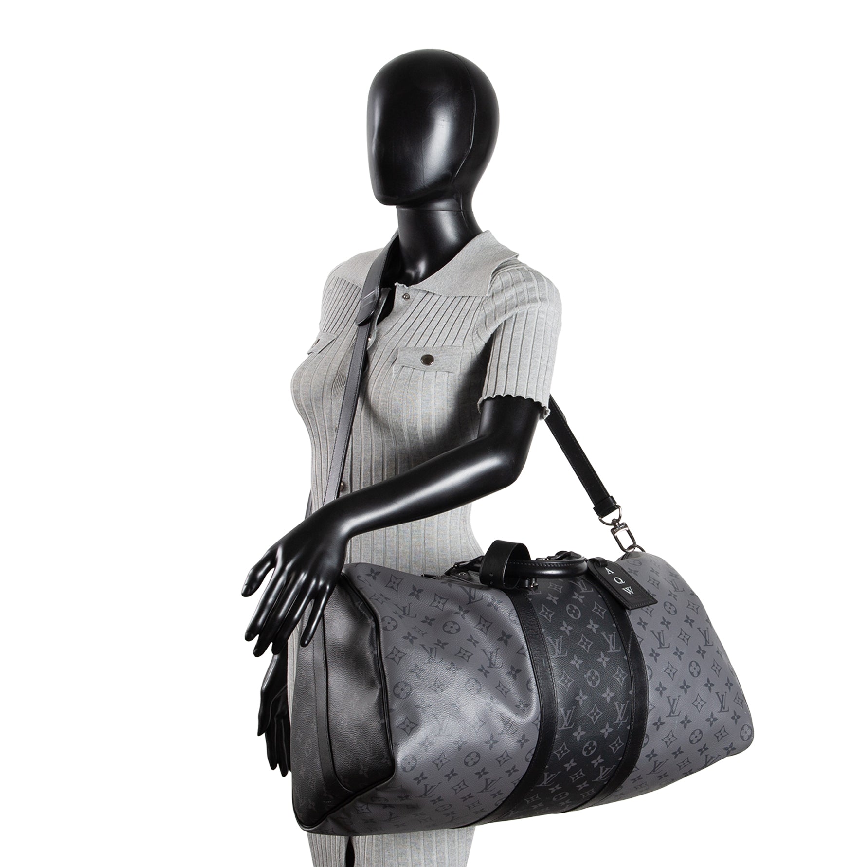 LOUIS VUITTON Monogram Eclipse Keepall Bandouliere 50