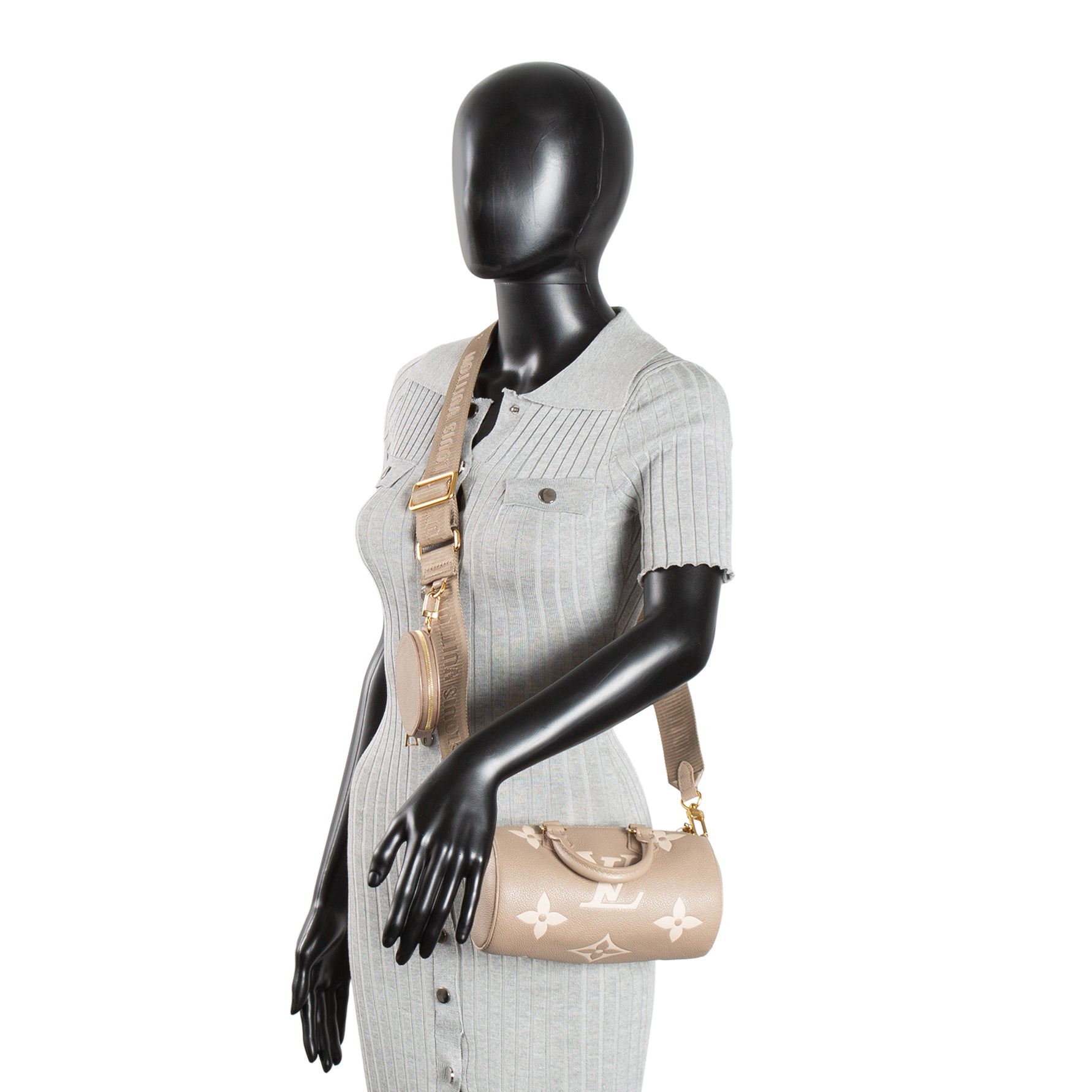 LOUIS VUITTON Giant Monogram Empreinte Papillon BB - Tourterelle Cream